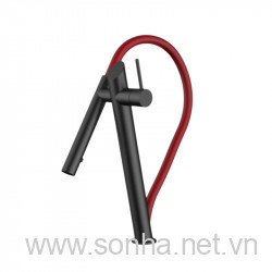  Vòi rửa bát nóng lạnh inox, cần cứng, vòi rút đầu tròn Moonton MT620DH RED màu mạ crom