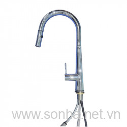  Vòi rửa bát nóng lạnh inox, cần cứng Moonton MT628C màu mạ crom