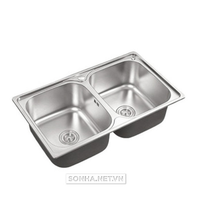 Chậu rửa bát inox 2 hốc cân NANOSI 7843C (780x430x200 mm)