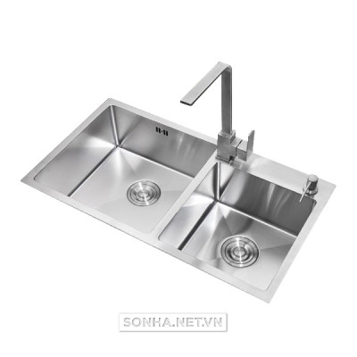 Chậu rửa bát hai hố nanosi NS-8245L (820 x 450 x 220 mm)