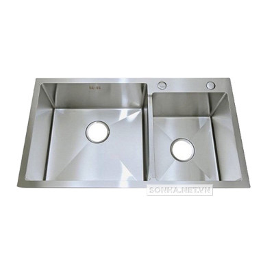 Chậu rửa bát inox 2 hố CIELO 7245L (720x450x230mm)