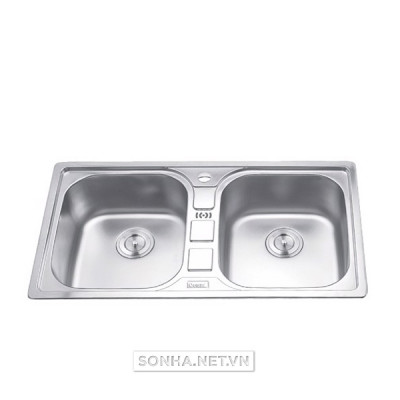 Chậu rửa bát hai hố cân gorlde GD-5612 (890 x 490 x 230 mm)