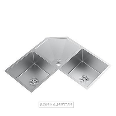 Chậu rửa bát đặt góc Bancoot 1502R (880x880x300mm)