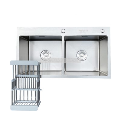 Chậu rửa bát KAGOL K7243-304 hai hố cân inox 304 (720x430x240 mm)