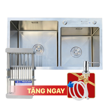  Chậu rửa bát KAGOL K7040-304 Lệch hai hố lệch inox 304 (700x400x240 mm)