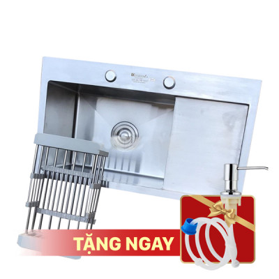  Chậu rửa bát KAGOL K7040B một hố, có bàn, inox 201 (700x400x240 mm)