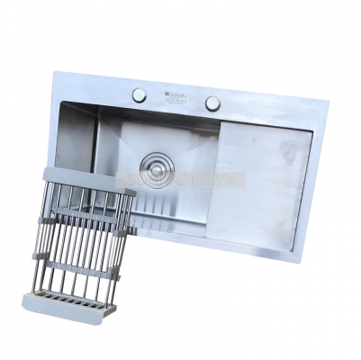 Chậu rửa bát KAGOL K7040B một hố, có bàn, inox 201 (700x400x240 mm)