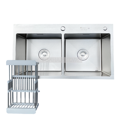 Chậu rửa bát KAGOL K7843-Cân hai hố cân inox 201 (780x430x240 mm)