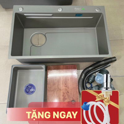 Chậu Rửa Bát KAGOL KNB7546 Một Hố Nano Bạc (750 x 460 x 240 mm)