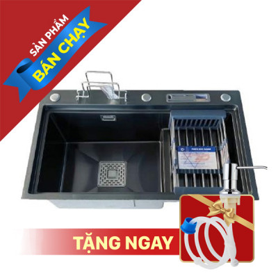 Chậu Rửa Bát KAGOL KND7846B - CD Một Hố Có Bàn, Cài Dao Thớt (780 x460x240mm)