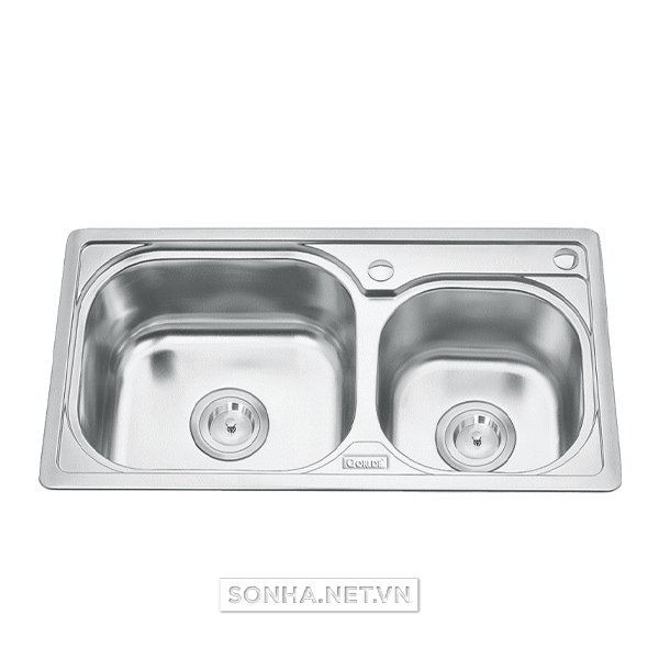 Chậu cọ chén bát inox nhị hố Gorlde GD 5102 (830 x 440 x 230mm)