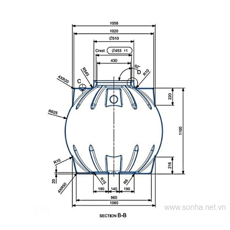 Bồn tự hoại Sơn Hà Septic Filter 1000L