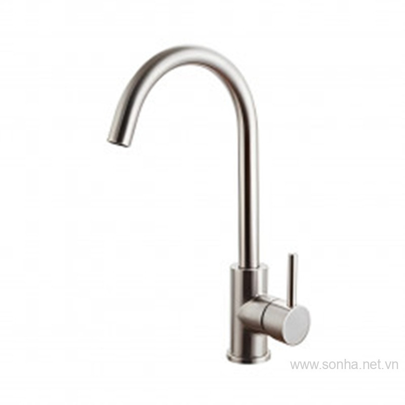 Vòi rửa bát lắp chậu NL cần cứng tròn SUS 304 Bancoot BCV 8004