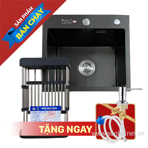 Chậu Rửa Bát Kagol KND4540 Một Hố Nano Đen (450 x 400 x 240 mm)