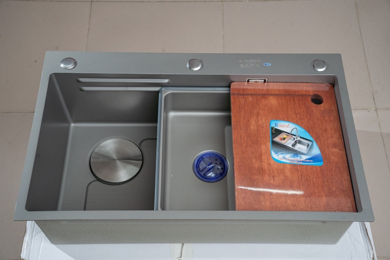 Chậu Rửa Bát KAGOL KNB7546 Một Hố Nano Bạc (750 x 460 x 240 mm)